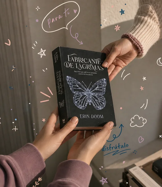 Dos personas intercambiando un libro